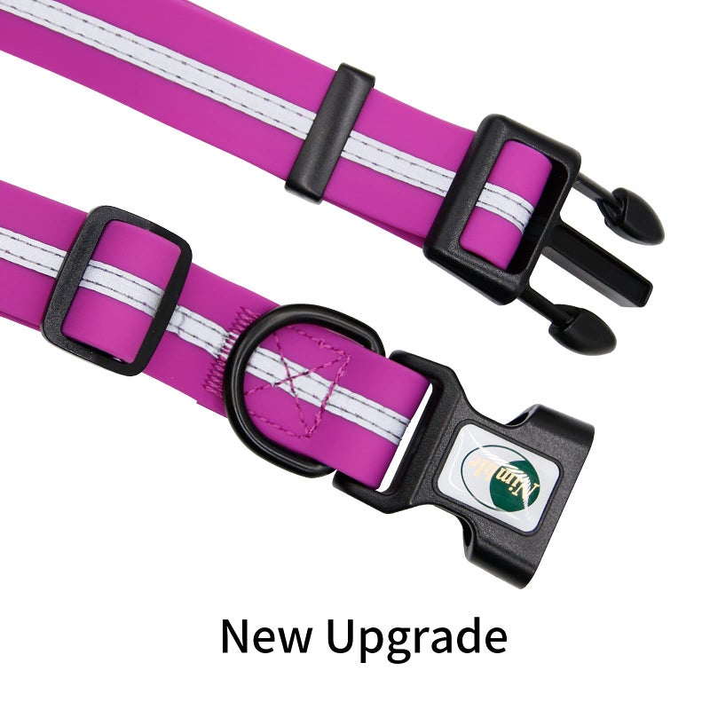 NIMBLE Dog Collar Waterproof Pet Collars Anti-Odor Durable Adjustable Polyester Soft with Reflective Cloth Stripe Basic Dog Collars S/M/L Sizes (Medium (11.81â€-18.5â€inches), Rose Purple) - Image 5